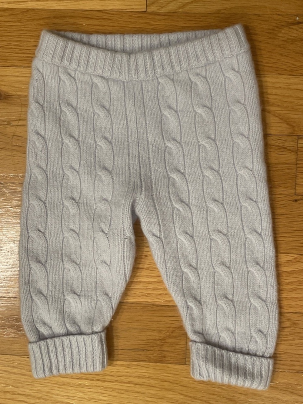 Ralph Lauren 100% Cashmere Cable Knit Pants 9M Baby Blue